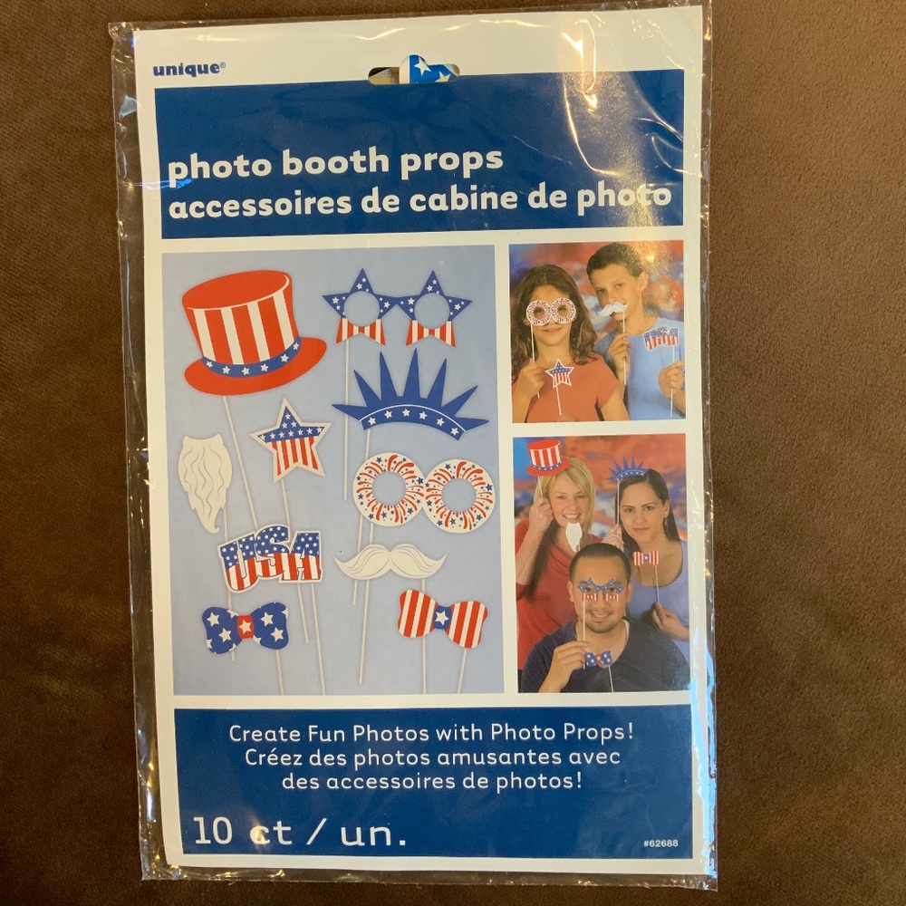 Photo Booth Props USA 4th of July Olympics Party Red White Blue